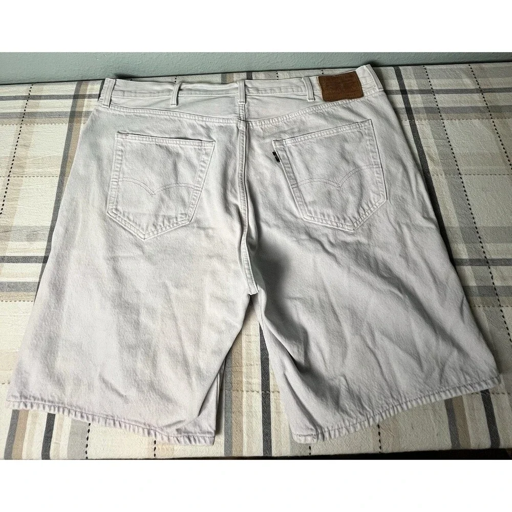 Levis 501 Premium Jean Shorts Men 42 White w/Purple Stitching Mushroom Tab Rare